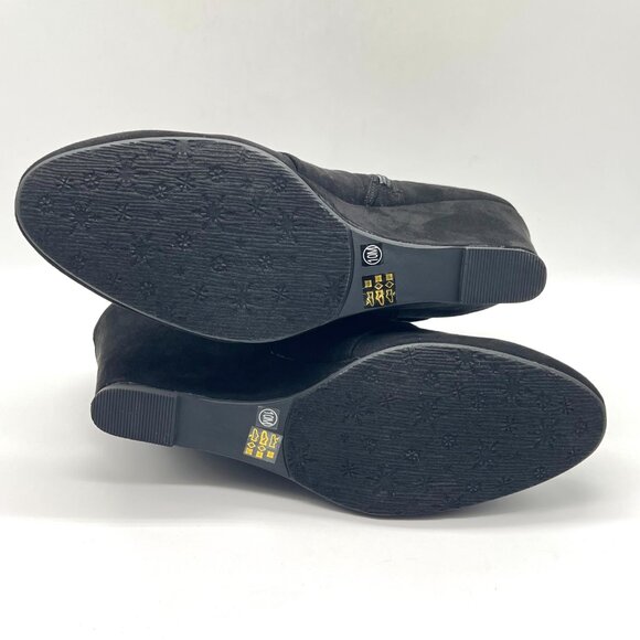 Chinese Laundry Womens Size 10 Black Microsuede Wedge Ankle Boots Shoes - Picture 9 of 13